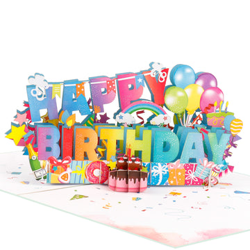 Colourful Happy Birthday Pop-Up Card